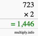 How to calculate 723 times 2 using long multiplication