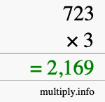 How to calculate 723 times 3 using long multiplication How to calculate 723 times 3 using long multiplication