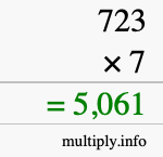 How to calculate 723 times 7 using long multiplication How to calculate 723 times 7 using long multiplication