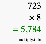 How to calculate 723 times 8 using long multiplication