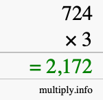 How to calculate 724 times 3 using long multiplication How to calculate 724 times 3 using long multiplication