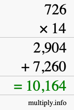 How to calculate 726 times 14 using long multiplication How to calculate 726 times 14 using long multiplication