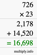 How to calculate 726 times 23 using long multiplication How to calculate 726 times 23 using long multiplication