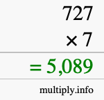 How to calculate 727 times 7 using long multiplication How to calculate 727 times 7 using long multiplication