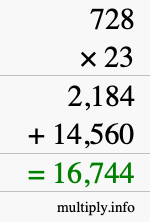 How to calculate 728 times 23 using long multiplication How to calculate 728 times 23 using long multiplication