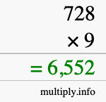 How to calculate 728 times 9 using long multiplication How to calculate 728 times 9 using long multiplication
