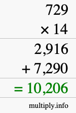 How to calculate 729 times 14 using long multiplication How to calculate 729 times 14 using long multiplication