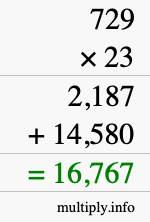 How to calculate 729 times 23 using long multiplication How to calculate 729 times 23 using long multiplication