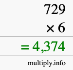 How to calculate 729 times 6 using long multiplication