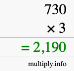 How to calculate 730 times 3 using long multiplication How to calculate 730 times 3 using long multiplication