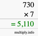How to calculate 730 times 7 using long multiplication How to calculate 730 times 7 using long multiplication