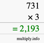 How to calculate 731 times 3 using long multiplication How to calculate 731 times 3 using long multiplication