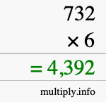 How to calculate 732 times 6 using long multiplication How to calculate 732 times 6 using long multiplication