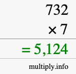 How to calculate 732 times 7 using long multiplication How to calculate 732 times 7 using long multiplication