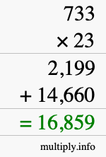 How to calculate 733 times 23 using long multiplication How to calculate 733 times 23 using long multiplication