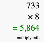 How to calculate 733 times 8 using long multiplication