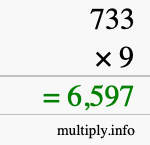 How to calculate 733 times 9 using long multiplication