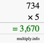 How to calculate 734 times 5 using long multiplication How to calculate 734 times 5 using long multiplication