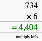 How to calculate 734 times 6 using long multiplication How to calculate 734 times 6 using long multiplication