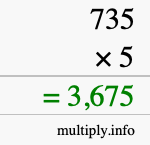 How to calculate 735 times 5 using long multiplication How to calculate 735 times 5 using long multiplication
