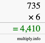 How to calculate 735 times 6 using long multiplication How to calculate 735 times 6 using long multiplication