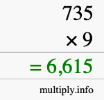 How to calculate 735 times 9 using long multiplication How to calculate 735 times 9 using long multiplication