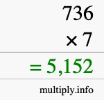 How to calculate 736 times 7 using long multiplication How to calculate 736 times 7 using long multiplication