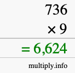 How to calculate 736 times 9 using long multiplication How to calculate 736 times 9 using long multiplication