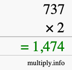 How to calculate 737 times 2 using long multiplication How to calculate 737 times 2 using long multiplication
