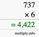 How to calculate 737 times 6 using long multiplication How to calculate 737 times 6 using long multiplication