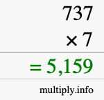 How to calculate 737 times 7 using long multiplication How to calculate 737 times 7 using long multiplication