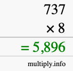How to calculate 737 times 8 using long multiplication