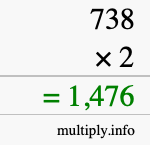How to calculate 738 times 2 using long multiplication How to calculate 738 times 2 using long multiplication
