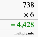 How to calculate 738 times 6 using long multiplication How to calculate 738 times 6 using long multiplication