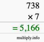 How to calculate 738 times 7 using long multiplication How to calculate 738 times 7 using long multiplication