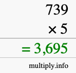 How to calculate 739 times 5 using long multiplication How to calculate 739 times 5 using long multiplication
