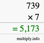 How to calculate 739 times 7 using long multiplication How to calculate 739 times 7 using long multiplication
