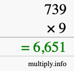How to calculate 739 times 9 using long multiplication How to calculate 739 times 9 using long multiplication