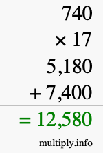 How to calculate 740 times 17 using long multiplication How to calculate 740 times 17 using long multiplication