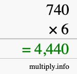 How to calculate 740 times 6 using long multiplication How to calculate 740 times 6 using long multiplication
