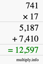 How to calculate 741 times 17 using long multiplication How to calculate 741 times 17 using long multiplication