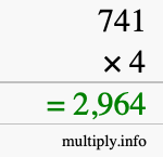 How to calculate 741 times 4 using long multiplication How to calculate 741 times 4 using long multiplication