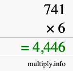 How to calculate 741 times 6 using long multiplication How to calculate 741 times 6 using long multiplication