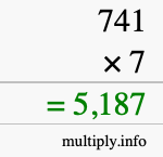 How to calculate 741 times 7 using long multiplication How to calculate 741 times 7 using long multiplication