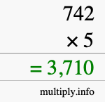 How to calculate 742 times 5 using long multiplication How to calculate 742 times 5 using long multiplication