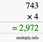 How to calculate 743 times 4 using long multiplication How to calculate 743 times 4 using long multiplication