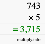 How to calculate 743 times 5 using long multiplication How to calculate 743 times 5 using long multiplication