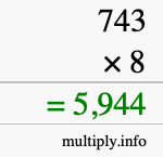 How to calculate 743 times 8 using long multiplication