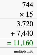 How to calculate 744 times 15 using long multiplication How to calculate 744 times 15 using long multiplication