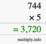 How to calculate 744 times 5 using long multiplication How to calculate 744 times 5 using long multiplication